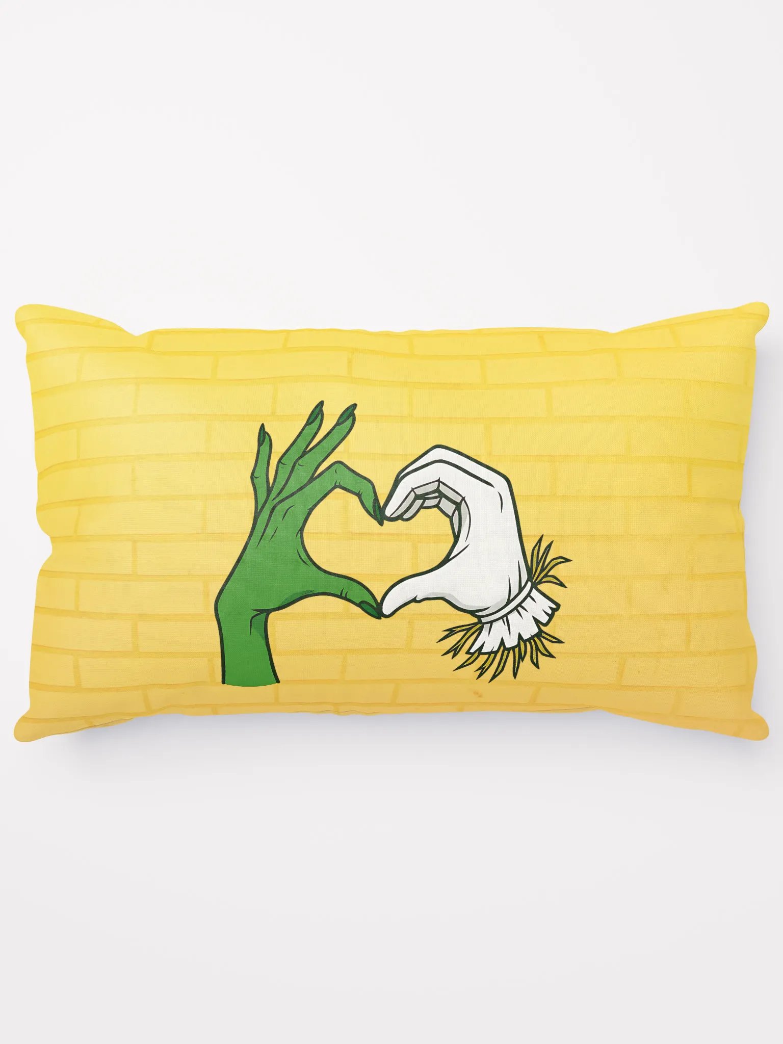 Wicked Love Throw Pillow – Elphaba x Fiyero Heart Art – Theatre Decor product image (5)