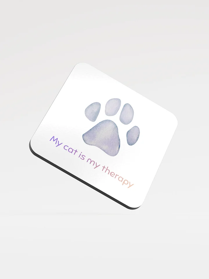 ''My cat is my therapy'' coaster product image (1)