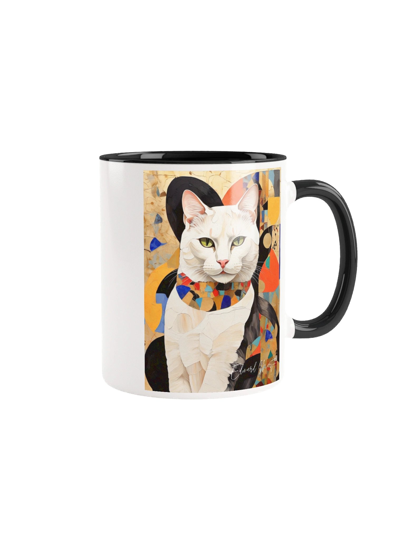 Whimsical White Cat Ceramic Mug product image (7)