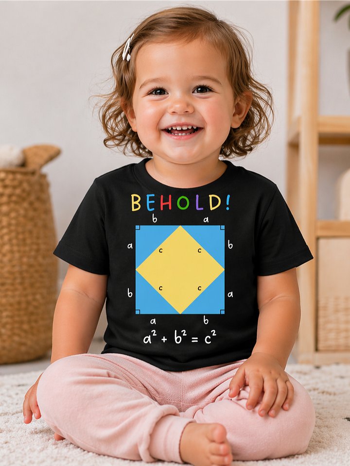 Behold! The Pythagorean Theorem - Math Toddler T-Shirt in Black product image (2)