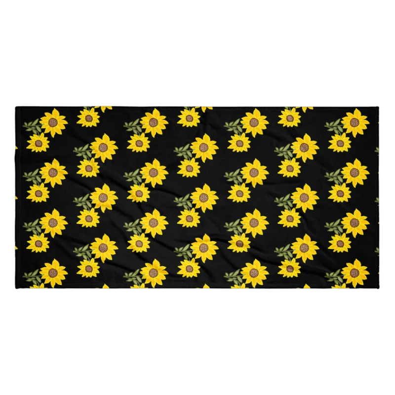 Lets Grow Girls Sunflower Beach Towel (Black) product image (1)