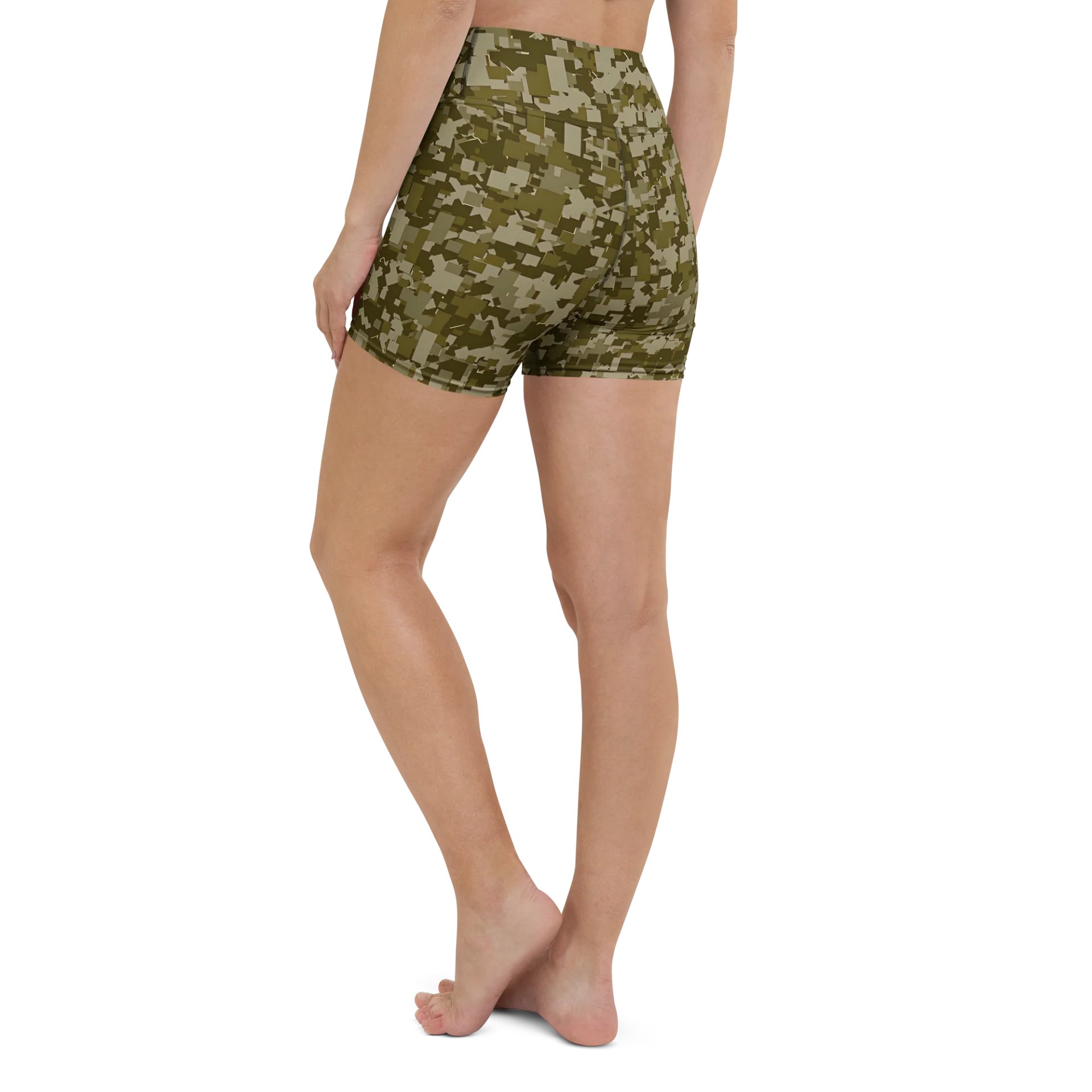 Pixelated Jungle Yoga Shorts product image (1)