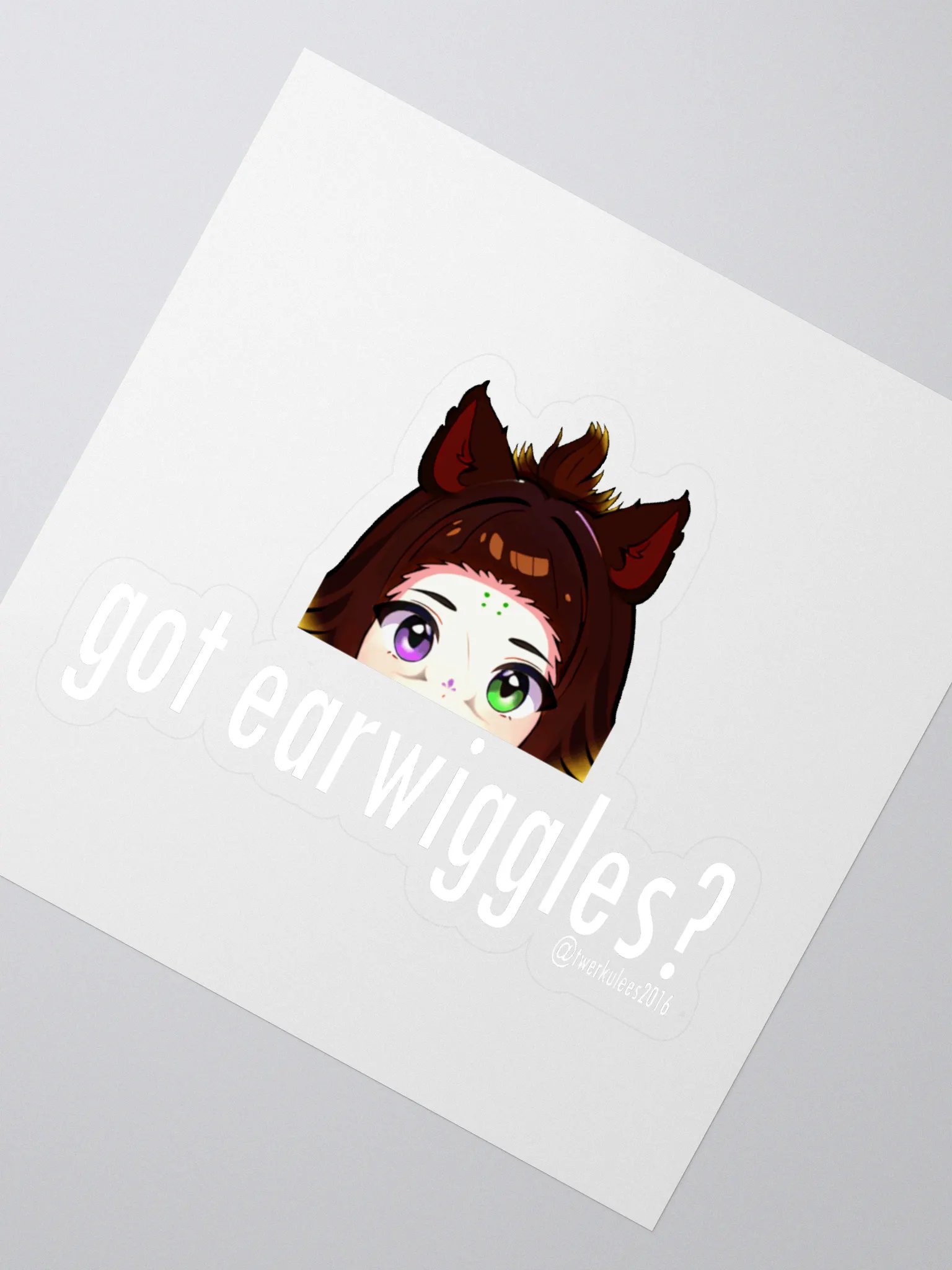 got earwiggles? Sticker w/ white text product image (2)