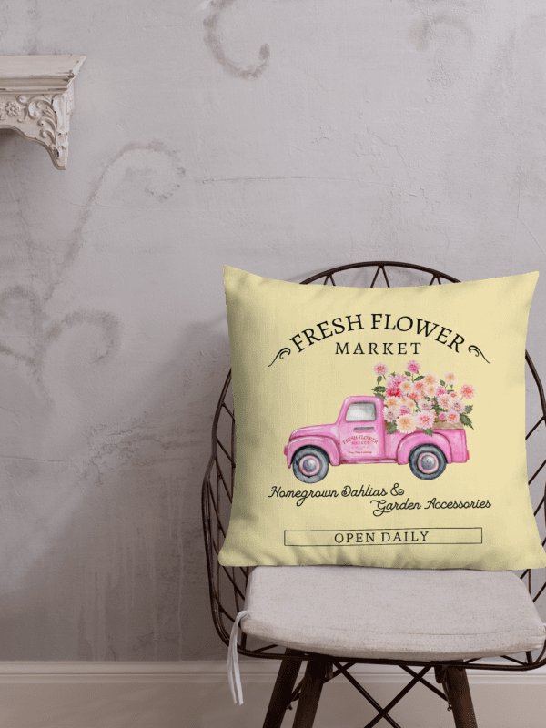 Cottage summer Flower Truck Premium Pillow product image (4)