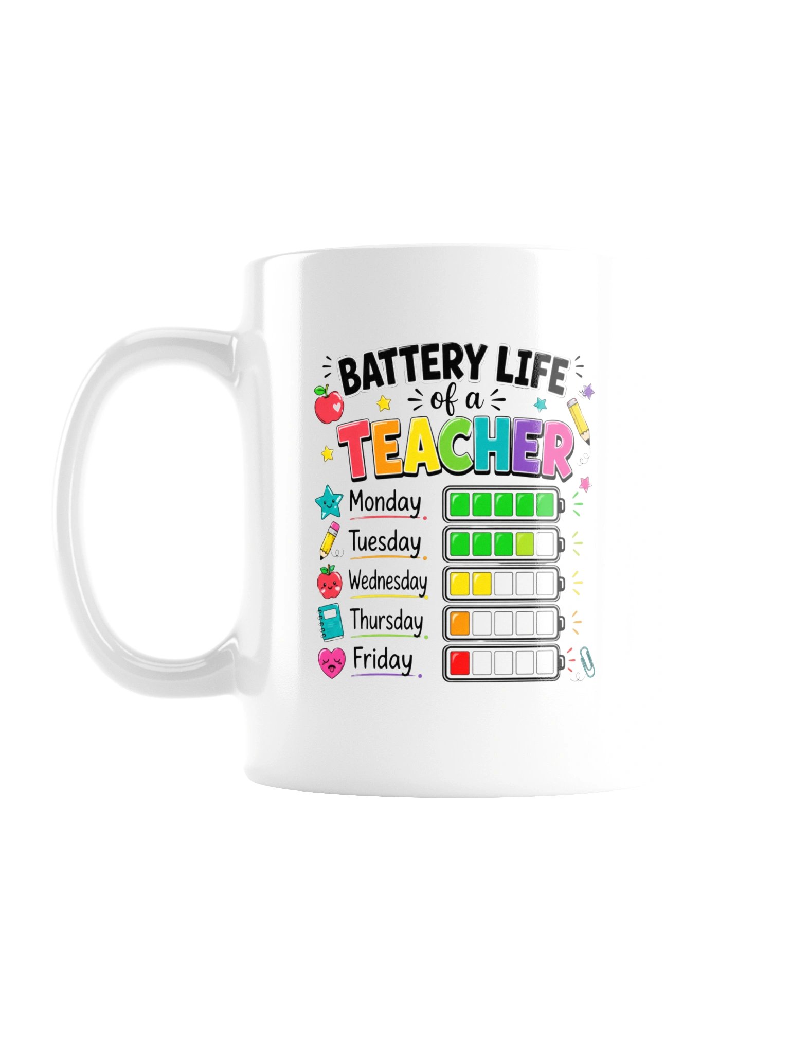Funny Teacher Mug Battery Life Teacher product image (3)