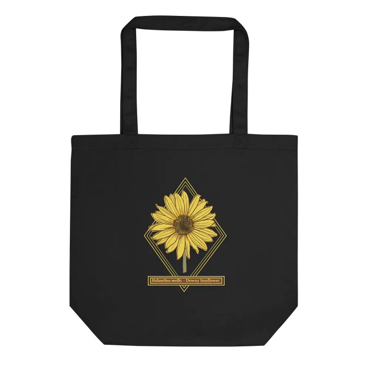 Helianthus Sunflower Organic Tote Bag in Black product image (2)