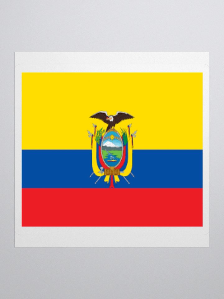 Ecuador Flag Sticker | Coat of Arms Design | Durable Vinyl | 3 Sizes product image (2)