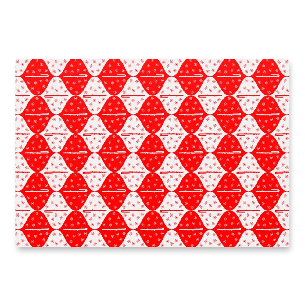 Flutes and Snowflakes - Bass - Red Gift Wrap Paper Sheets product image (5)