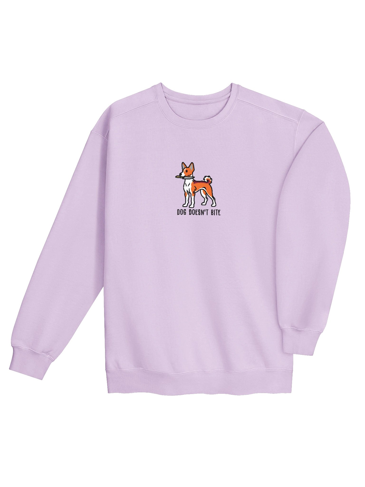 Dog Doesn't Bite Funny Chibi-Style Embroidered Premium Sweatshirt for Basenji(Red) Owners product image (36)
