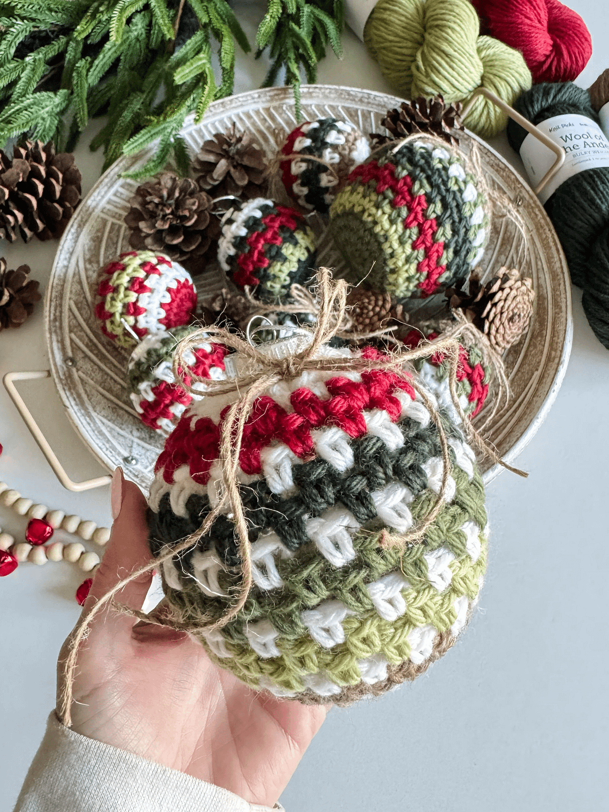 Holiday Weave Bauble Crochet Pattern | MJ's Off The Hook Designs