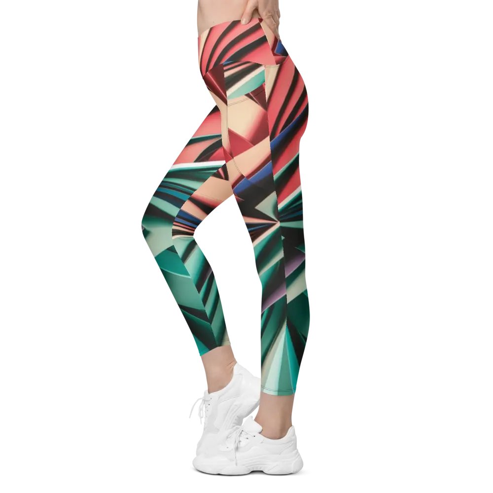Abstract Geometric Women's Crossover Leggings in Vibrant Colors (2XS-6XL) product image (8)