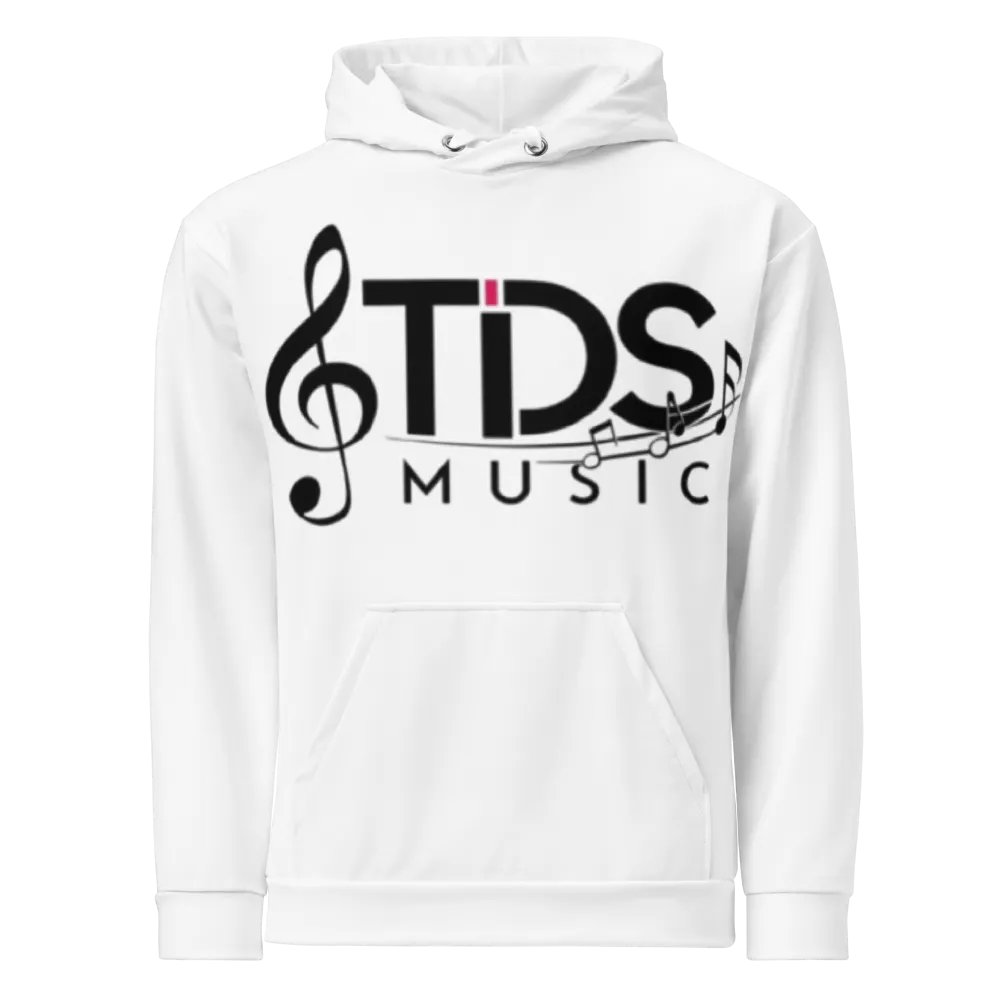 TDS Music Logo Unisex Recycled Hoodie - White, Musical Design product image (3)