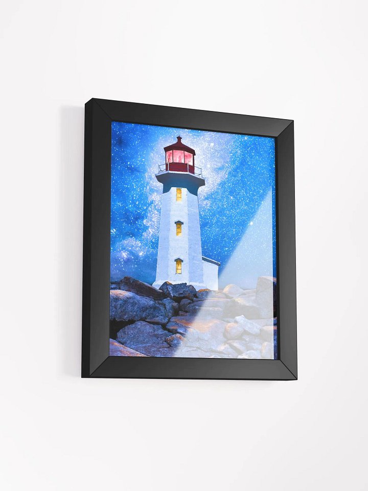 Peggy's Cove Lighthouse By Night - Nova Scotia Studio Framed Print product image (2)