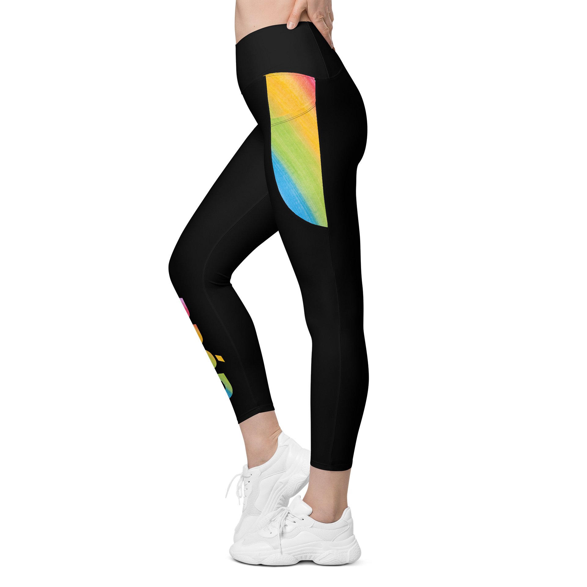 Bród Meaning Pride | Crossover Semi Compression Workout Leggings with Pockets & Sun protection product image (4)