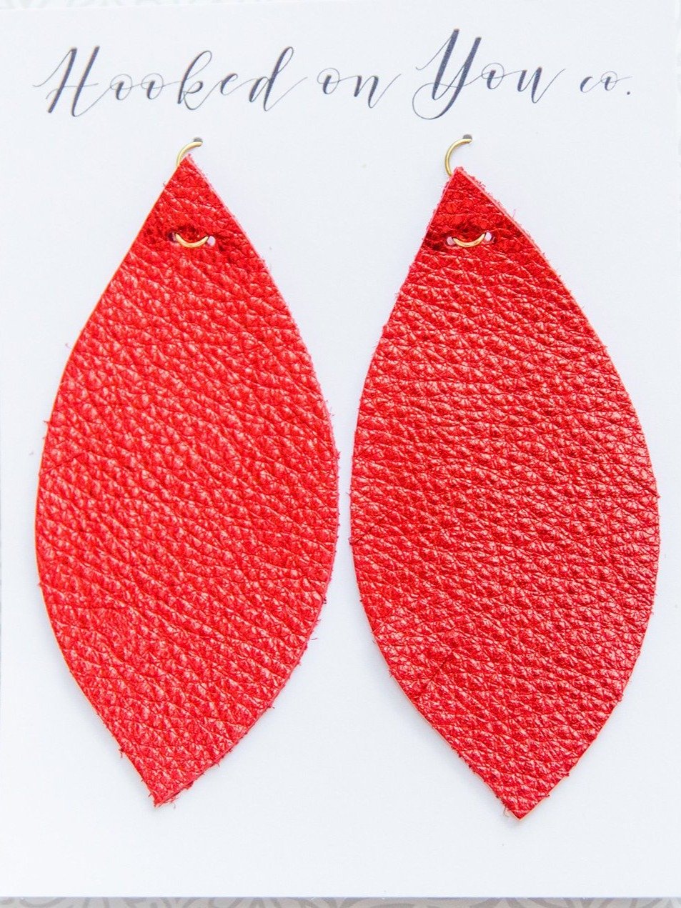 Red Showstopper Leather Earrings product image (2)