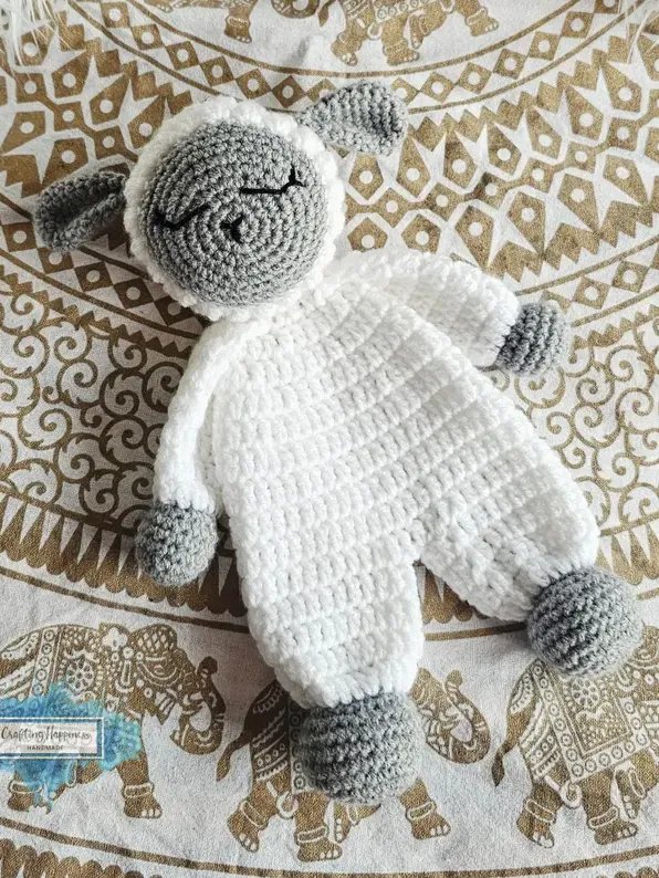 Lamb Ragdoll Crochet Pattern - Baby Lovey Blanket (PDF) - Crafting Happiness product image (6)