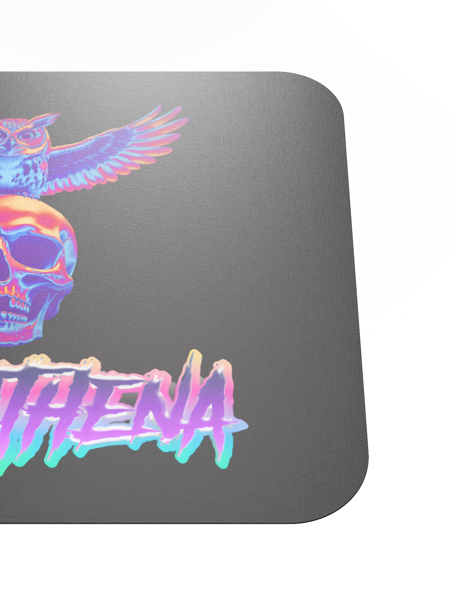 Neon Owl Skull Mouse Pad product image (5)