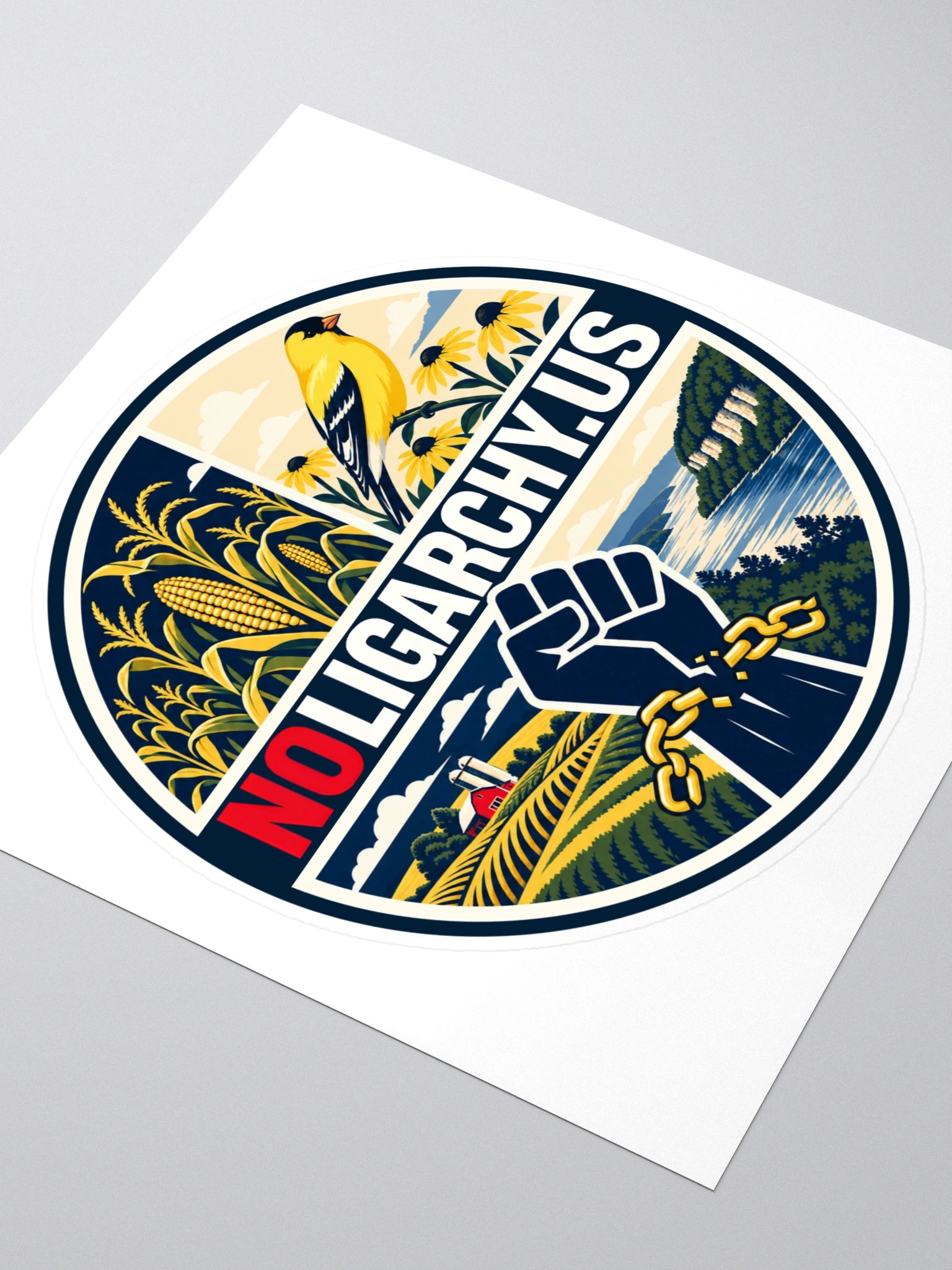 Iowa NOLIGARCHY.US sticker product image (3)