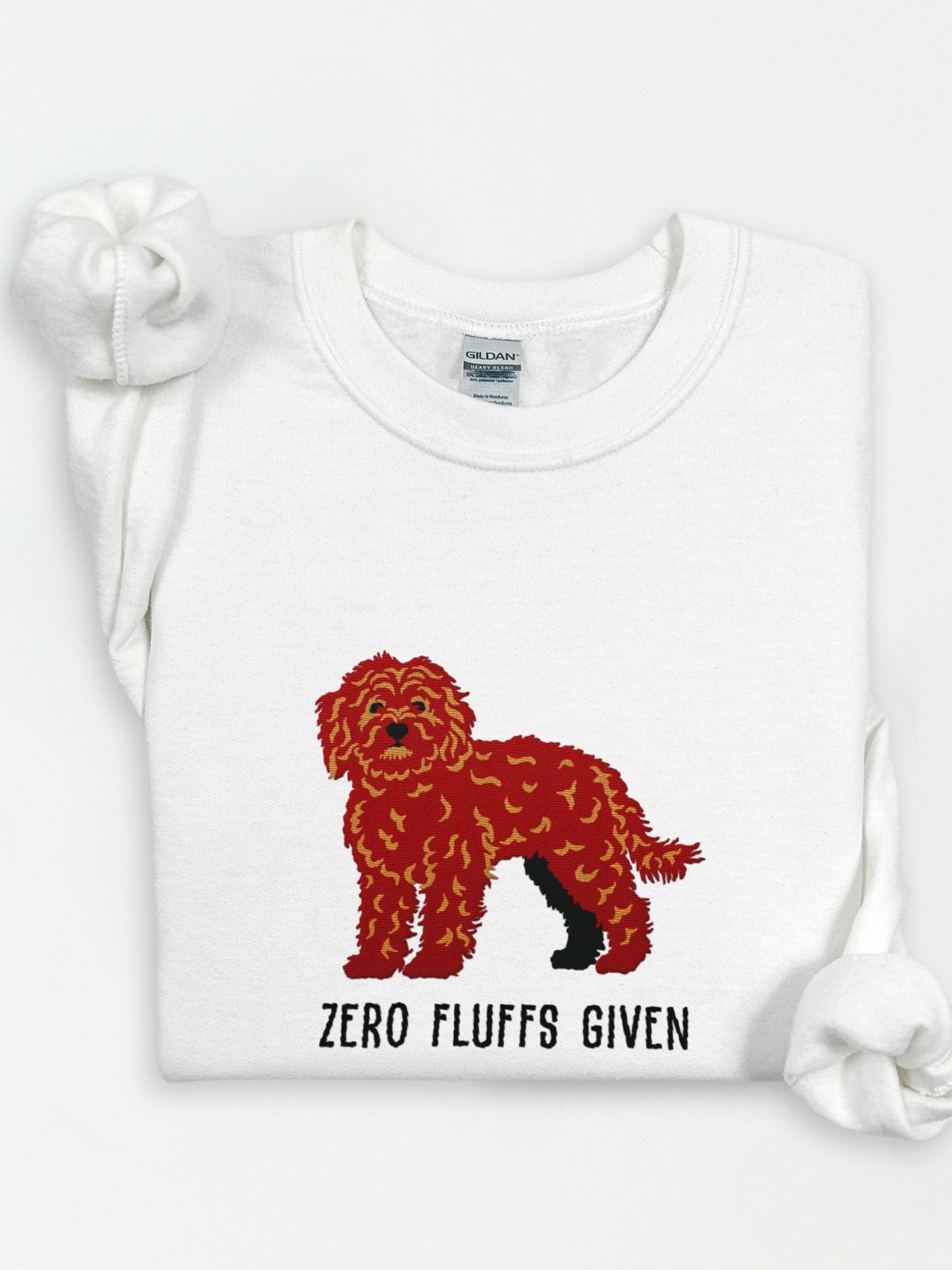 Zero Fluffs Given Sweatshirt (Embroidered) of a Cockapoo(Chocolate) product image (1)
