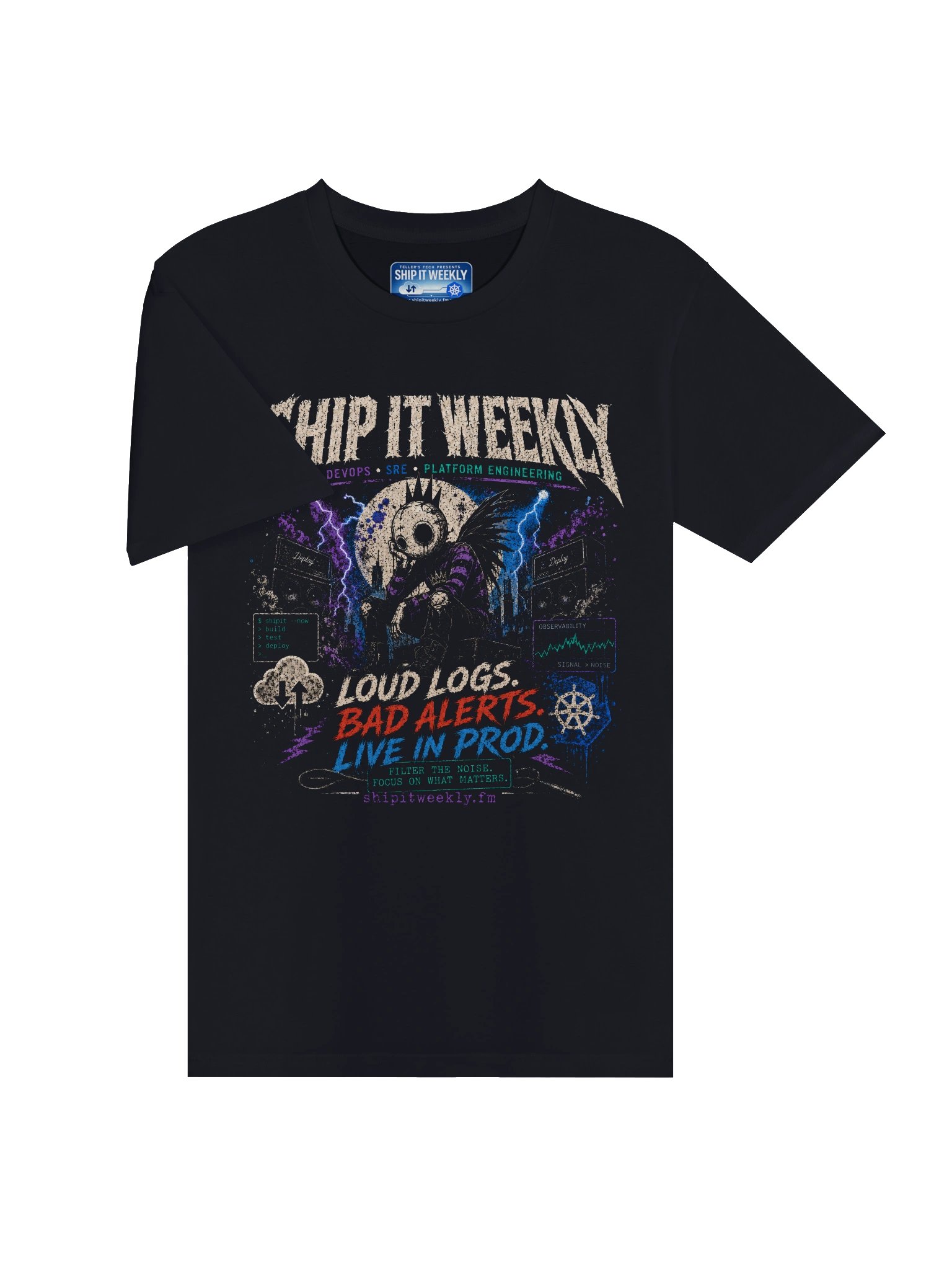 Loud Logs, Bad Alerts, Live in Prod | Ship It Weekly DevOps Tee product image (11)