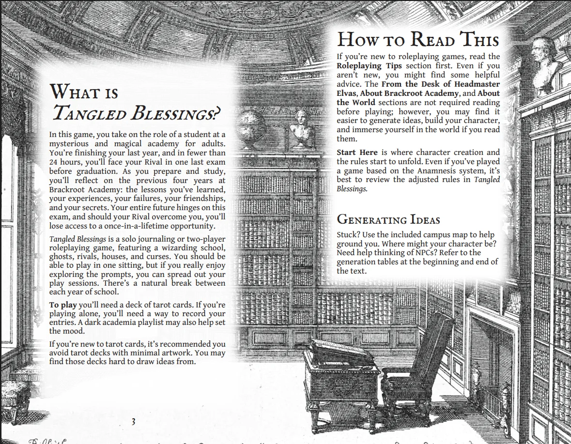(Digital) Tangled Blessings: A 1-2 Player Magical School Horror Tabletop RPG product image (2)