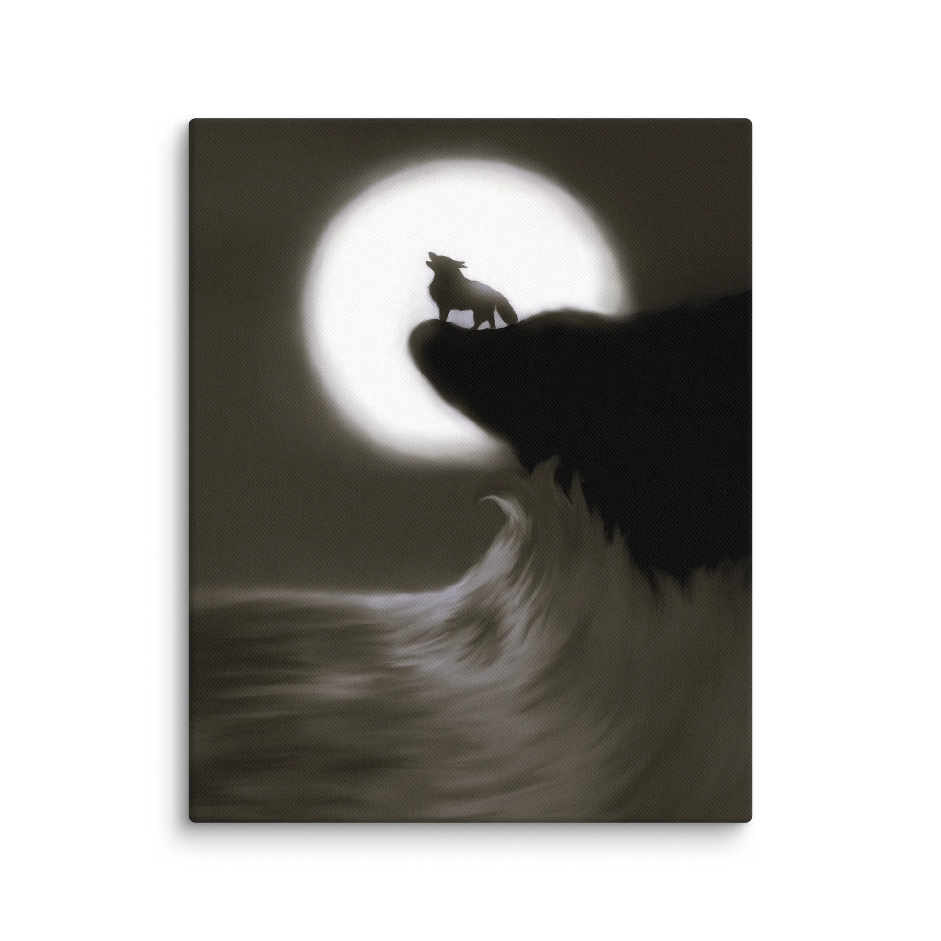 "Wolf on cliff" Canvas product image (1)