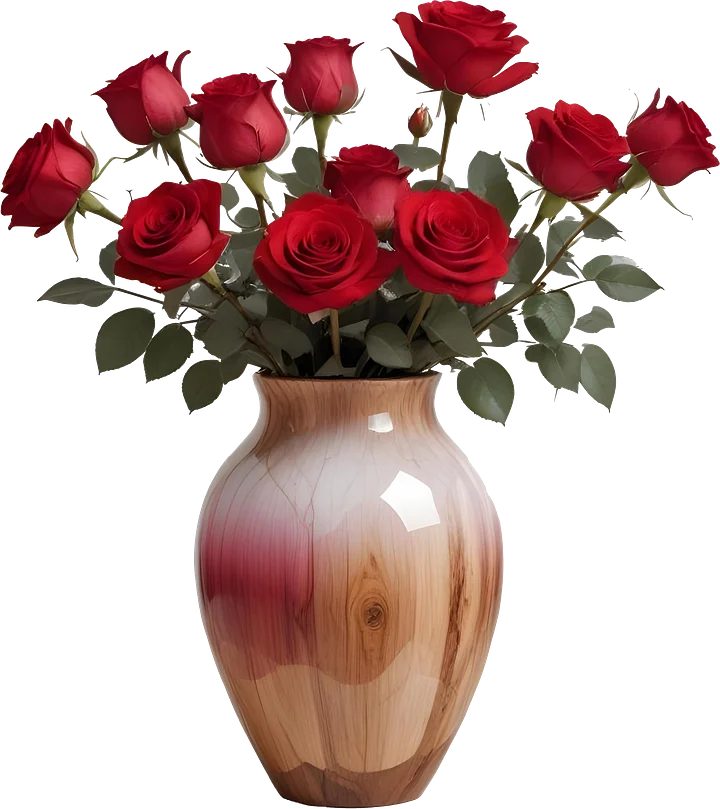 Rosewood Elegance Vase - PNG product image (1)