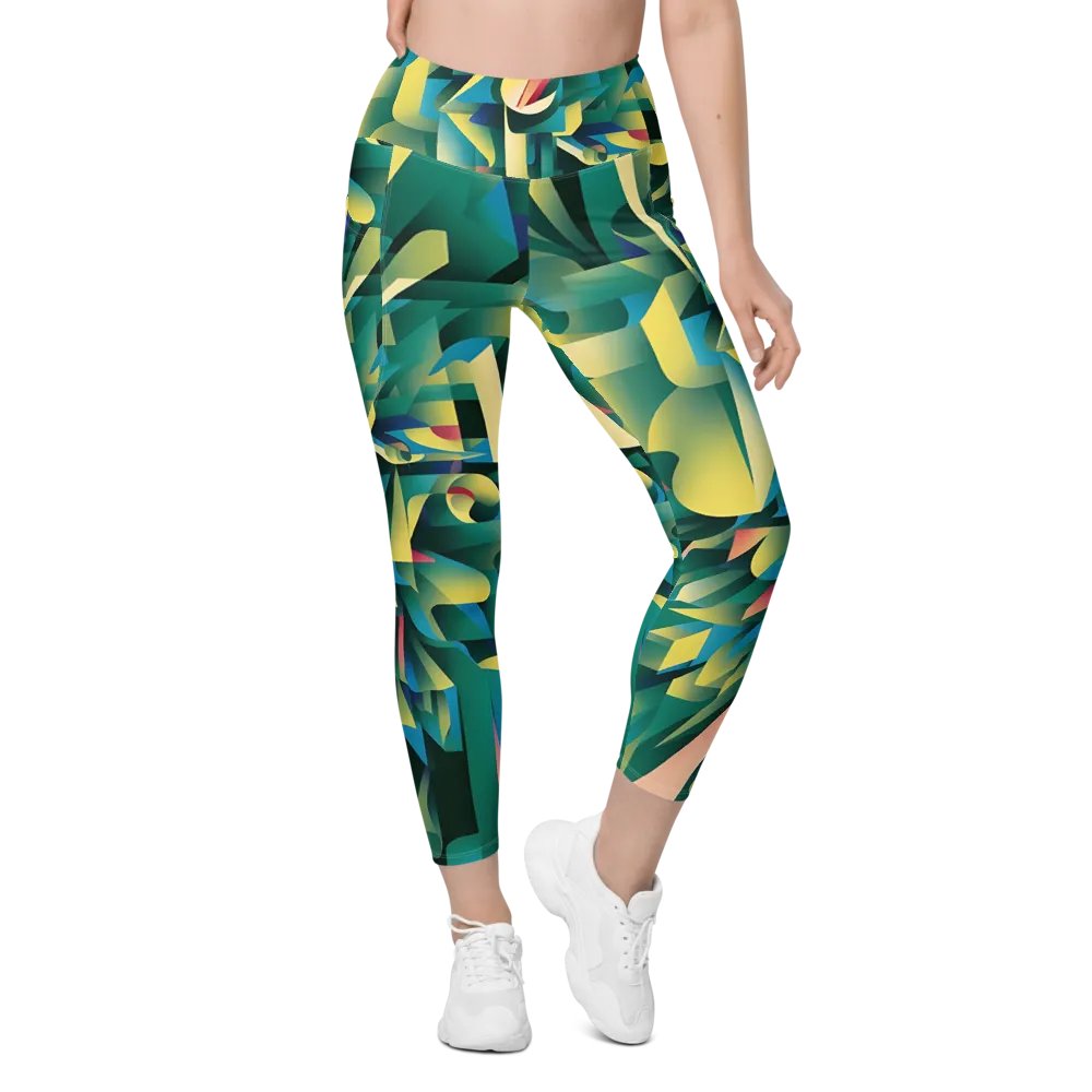 Abstract Lithographic Pattern Design Leggings with pockets - V8 product image (5)