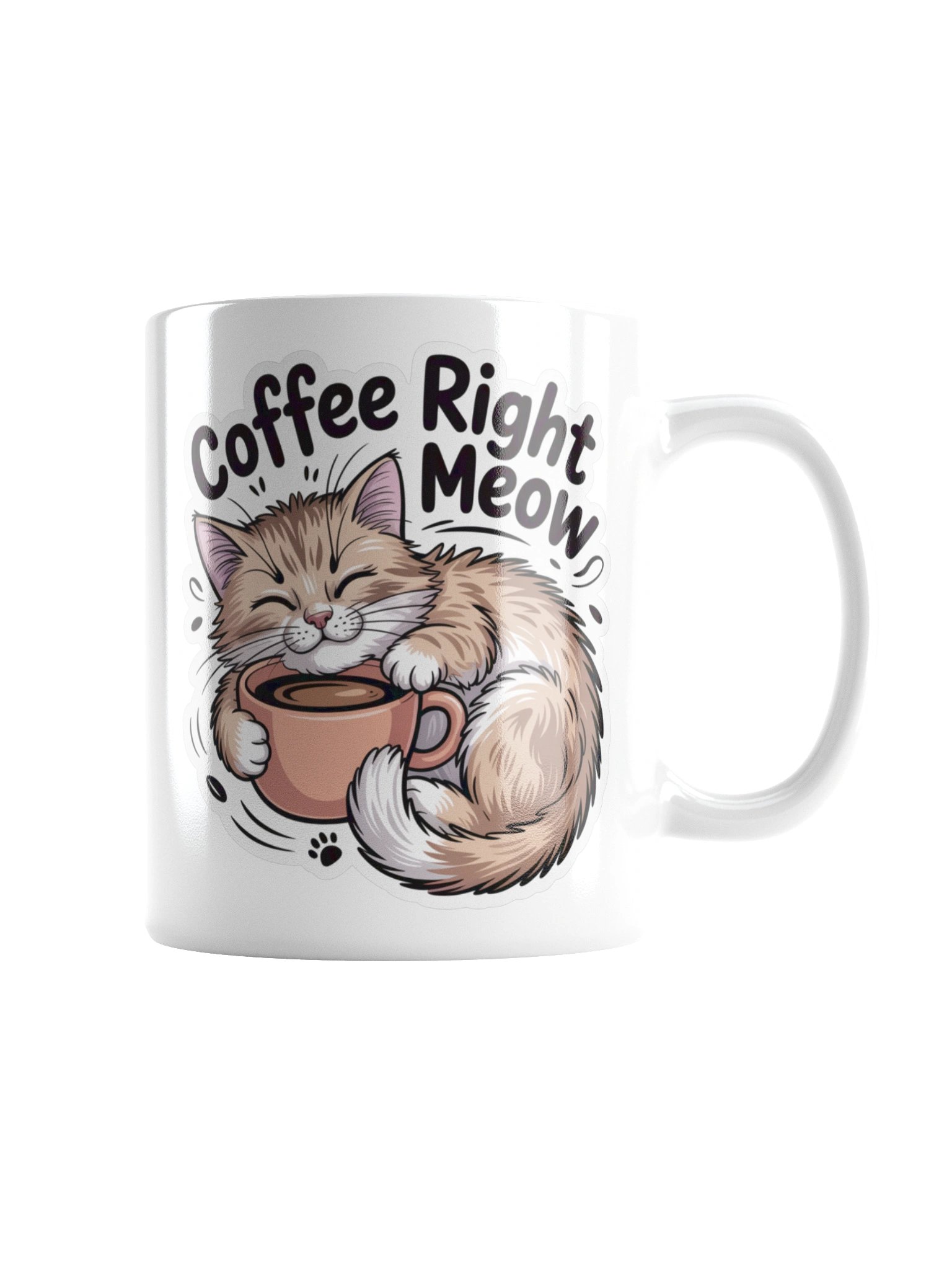 Coffee Right Meow Funny Cat Coffee Mug – Morning Mood Design product image (7)