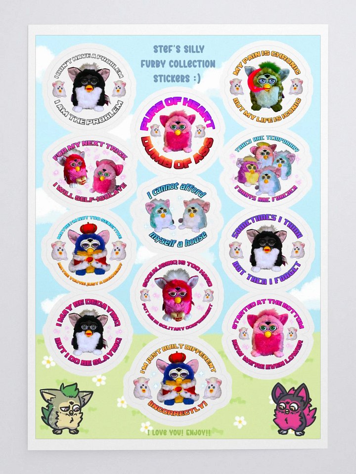 Silly Furby Sticker Sheet 1 product image (1)