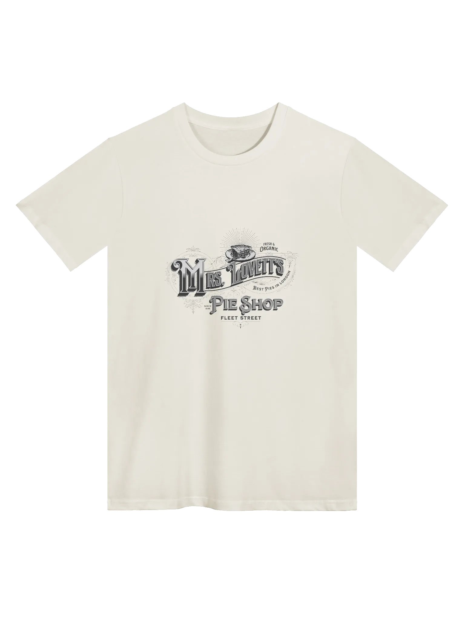 Mrs. Lovett’s Pie Shop T-Shirt – AS Colour Unisex Premium Tee for Sweeney Todd & Broadway Fans product image (1)