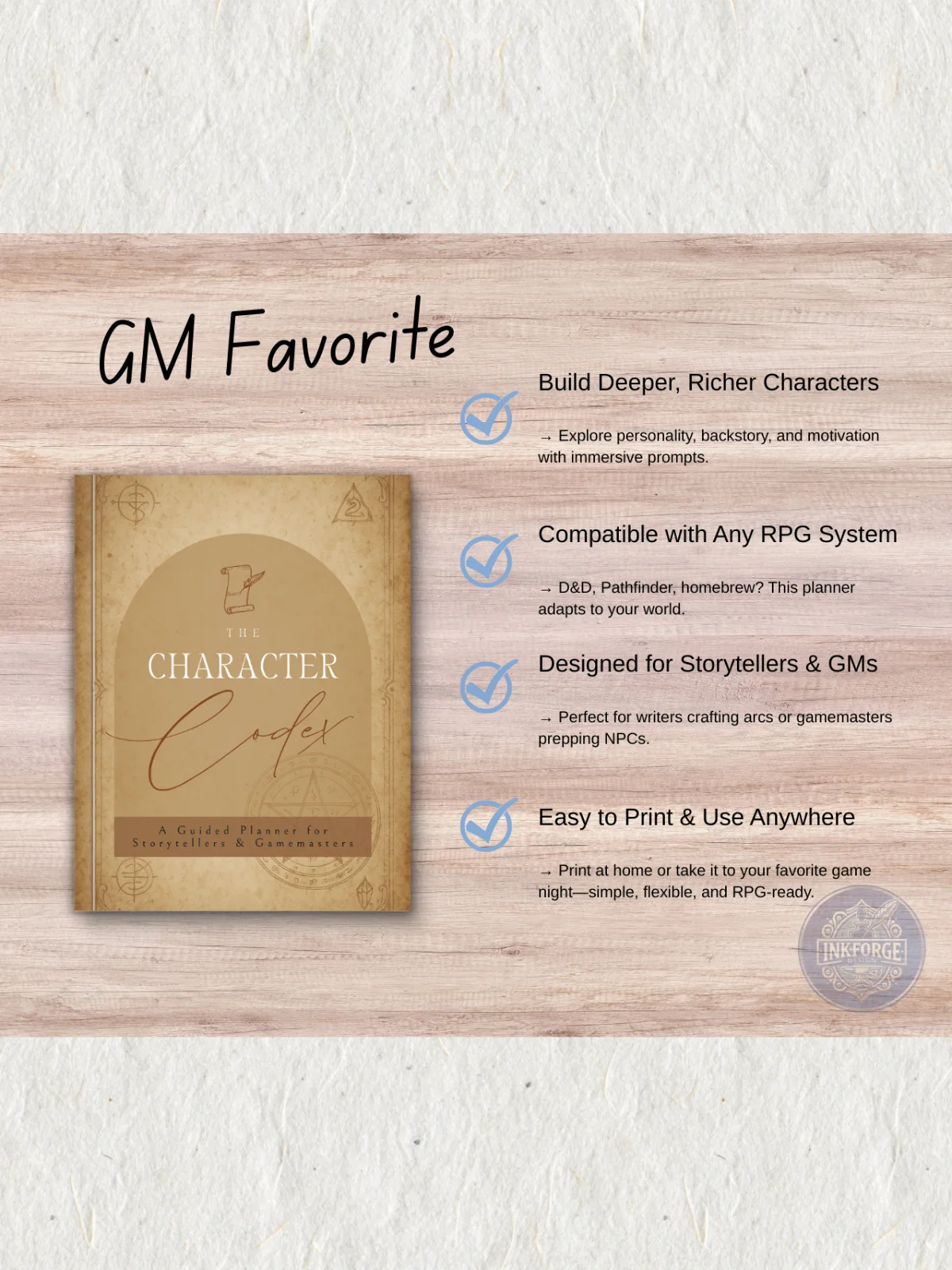 The Character Codex ✯ A Guided Planner for Storytellers & GMs product image (4)