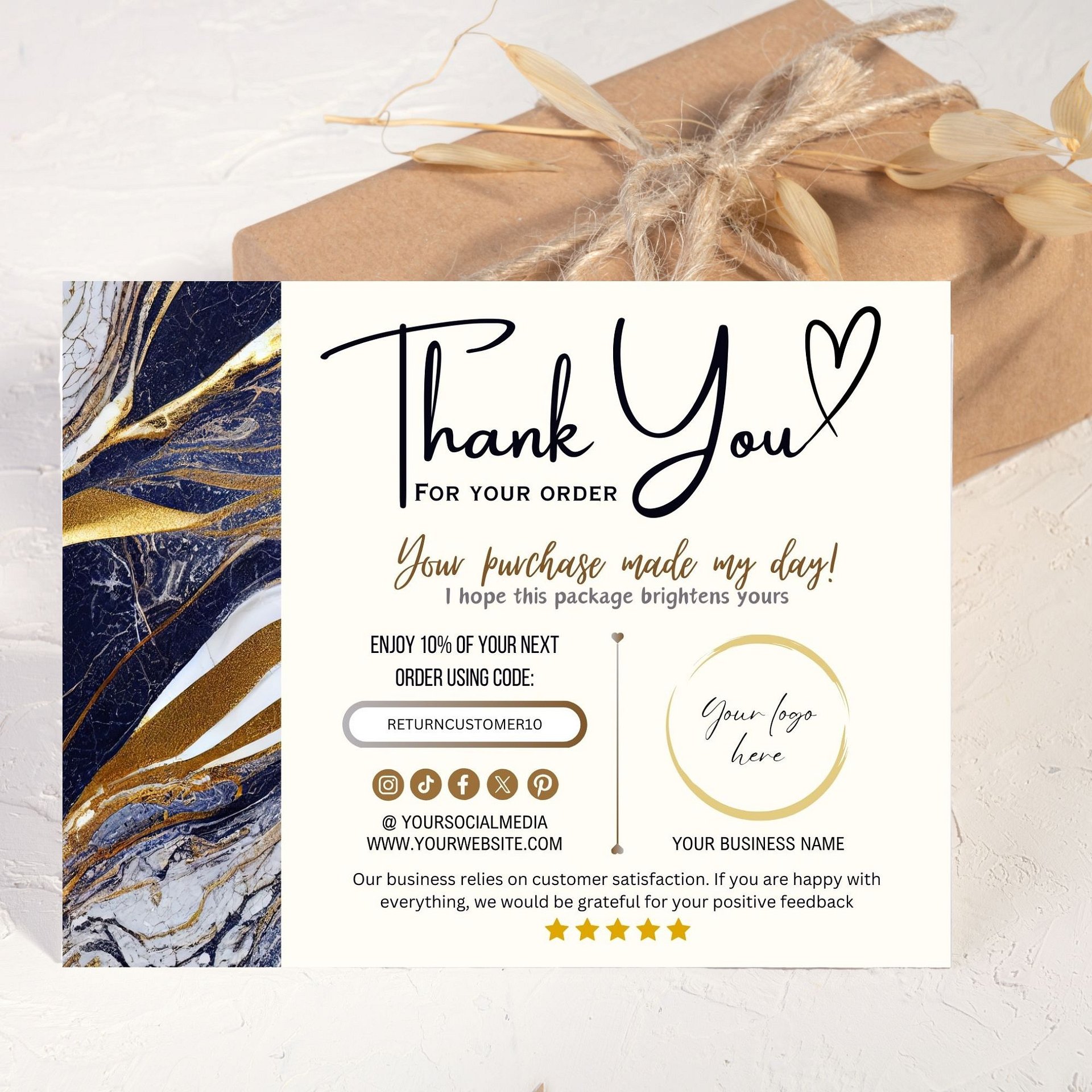 Aurelia - Thank You Card Template product image (3)