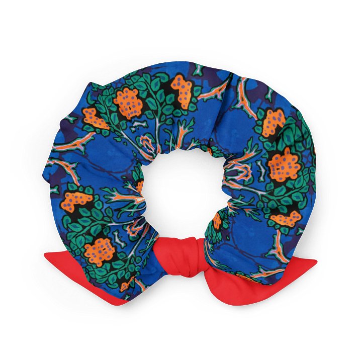 Bold Abstract Floral & Red Bow Scrunchie product image (2)