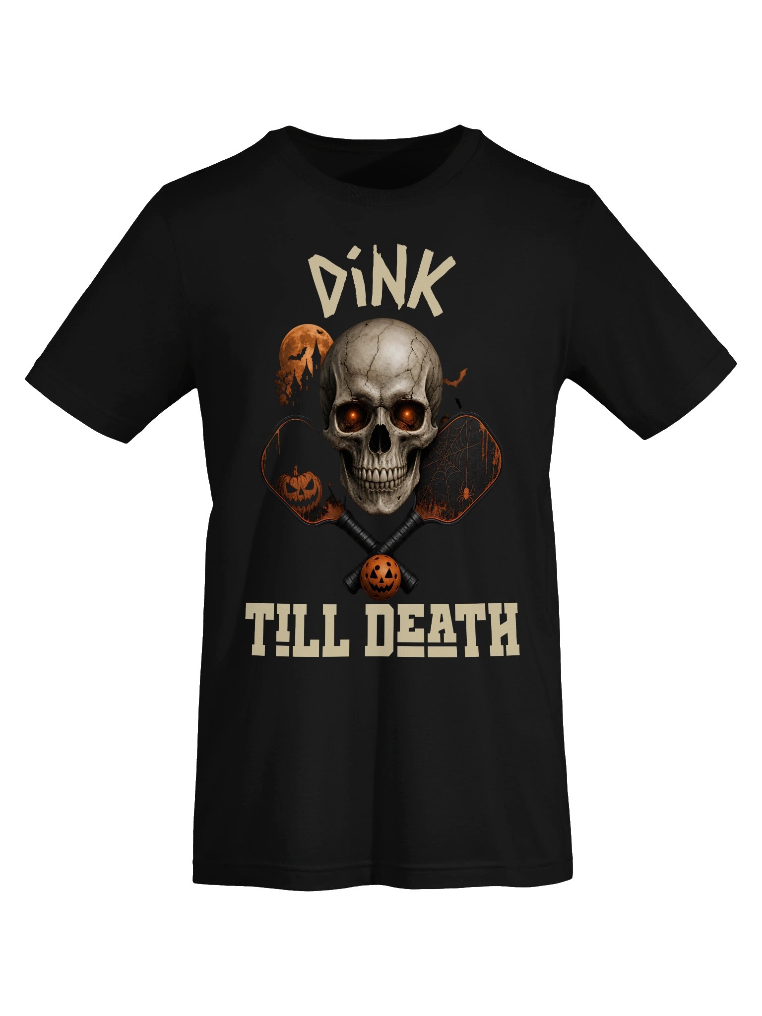 Dink Till Death Halloween Pickleball Shirt | Skull Skeleton Graphic Tee product image (6)