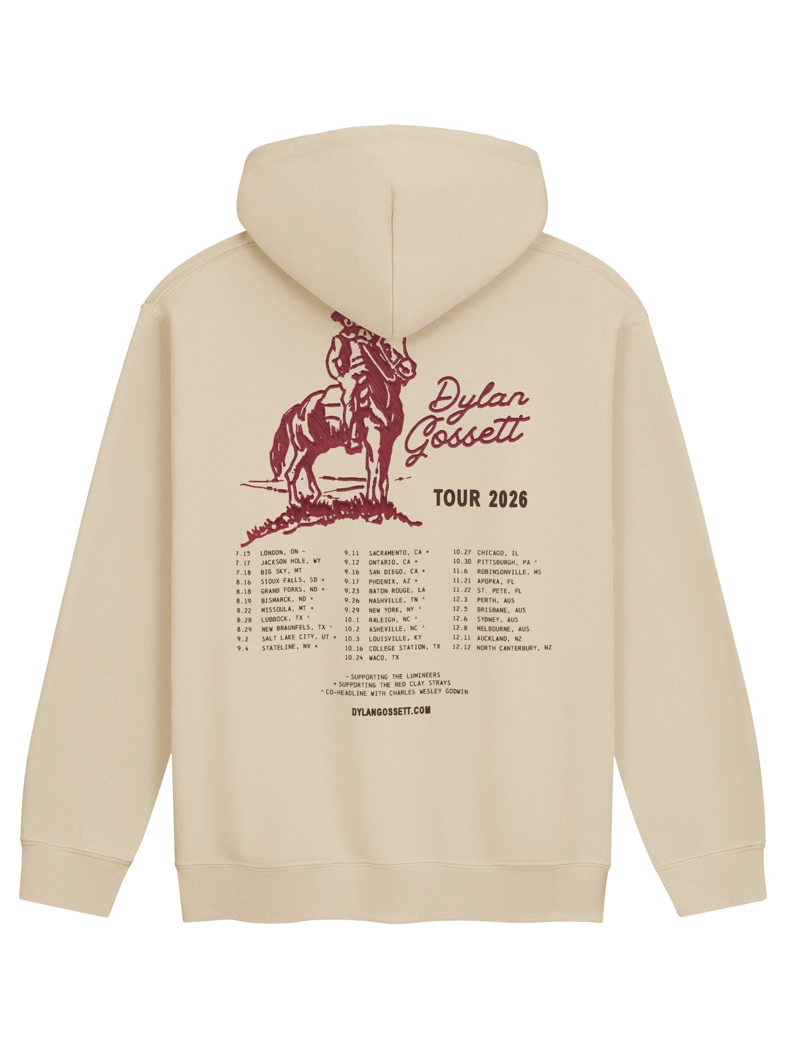 Dylan Gossett Tour 2026 Merch Hoodie product image (2)