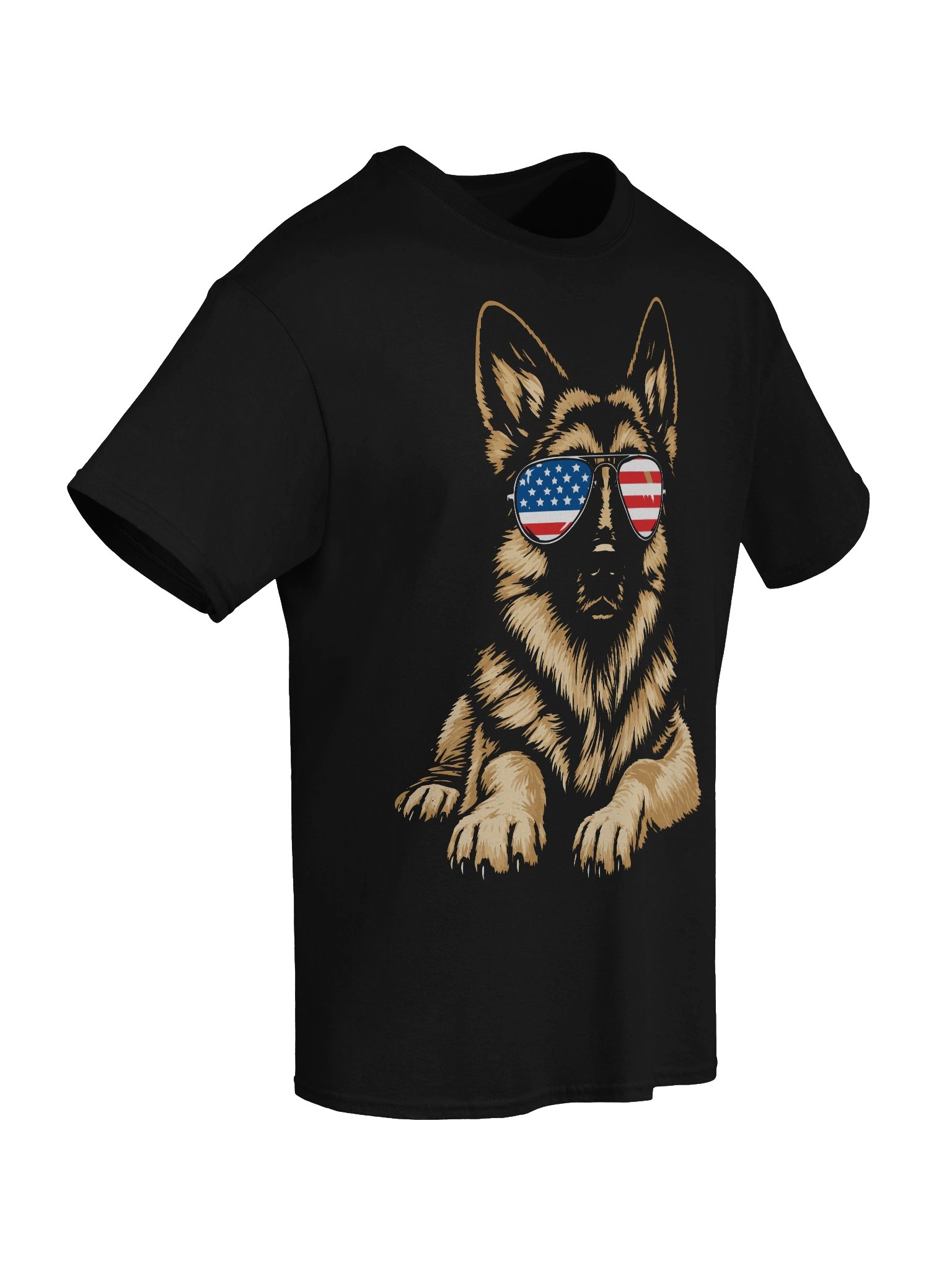 Patriotic German Shepherd Dog with Flag Sunglasses T-Shirt product image (40)