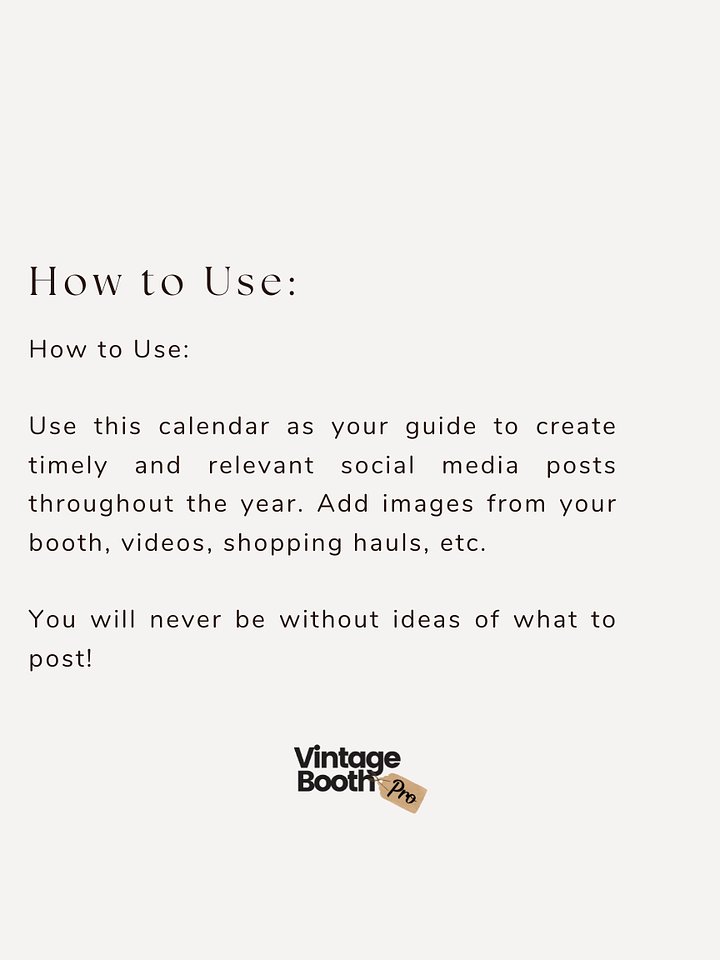 365 Social Media Prompts for Vintage Booth Owners + Monthly Themes for Content product image (2)