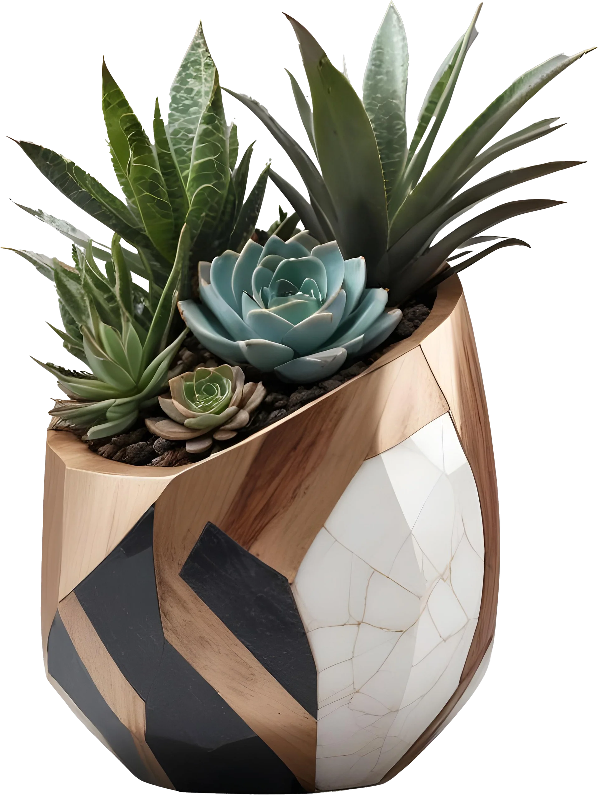 Earthly Symphony – Boho Chic Pot with Plant PNG product image (1)