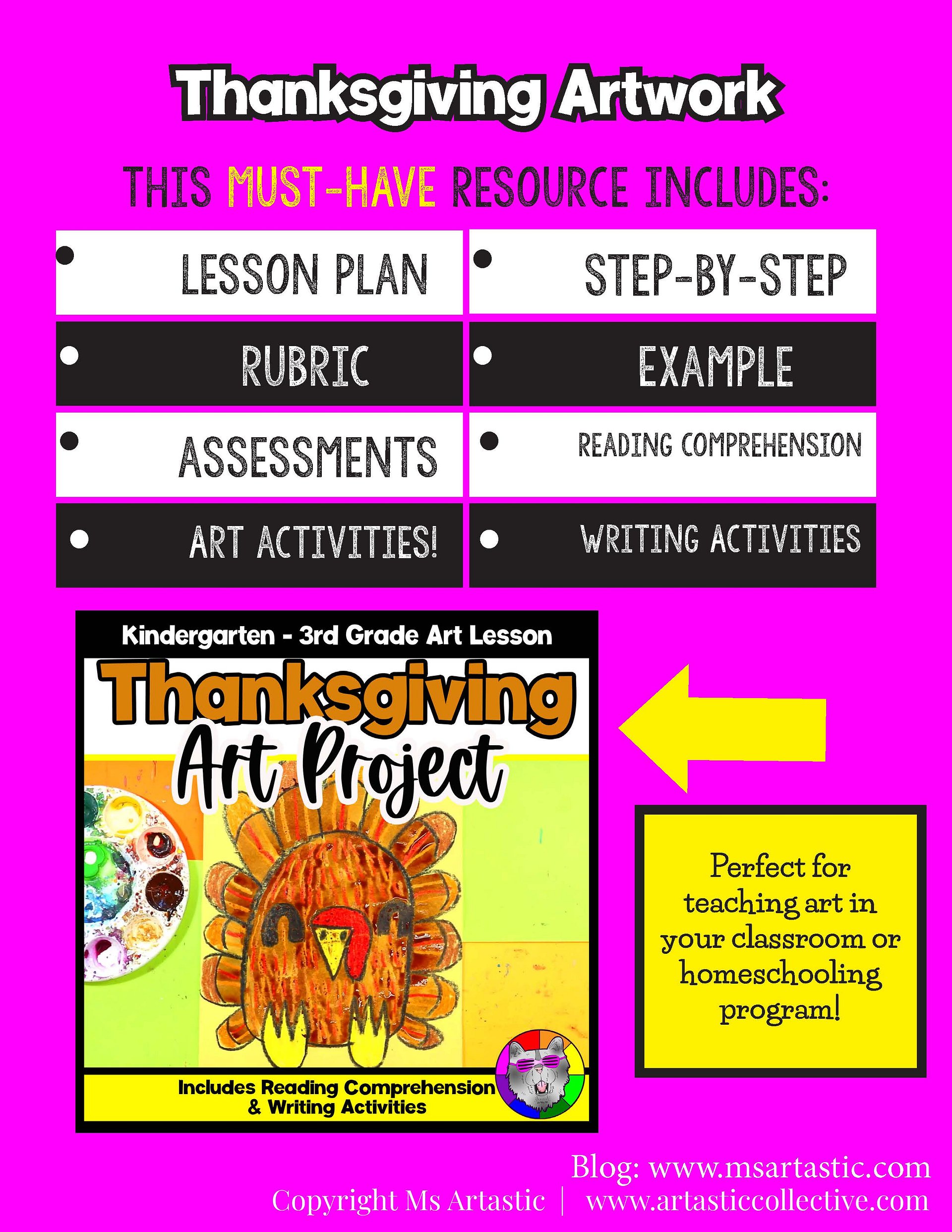Thanksgiving Art Project Turkey Art Lesson Thanksgiving Art Activity K to 3 product image (5)