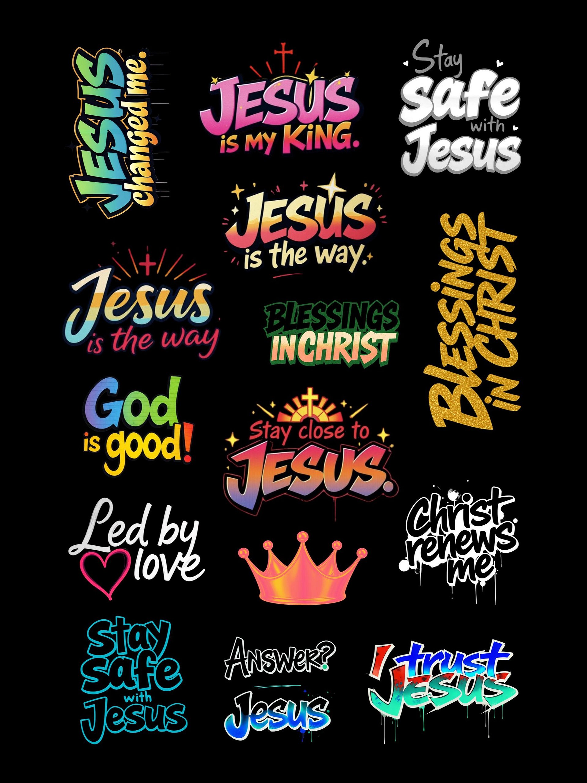 Faith Affirmations and Bible Quotes on Black Background (15 pages) product image (2)