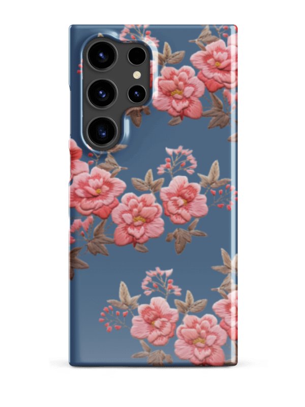 Blue Summer Garden Snap Case for Samsung® with Embroidery Effect - GESTICKTE ROSEN SCHUTZHÜLLE BLAU product image (1)