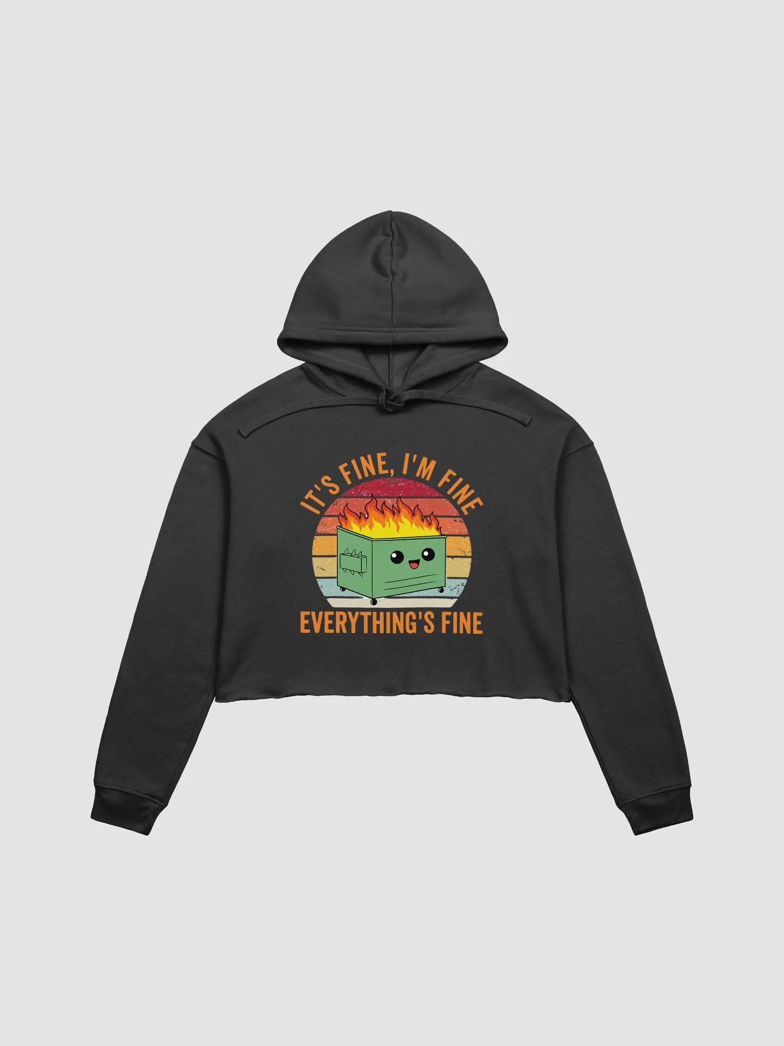 It’s Fine, I’m Fine, Everything’s Fine Dumpster Fire – Embrace the Chaos with a Smile Women's Crop Hoodie product image (1)