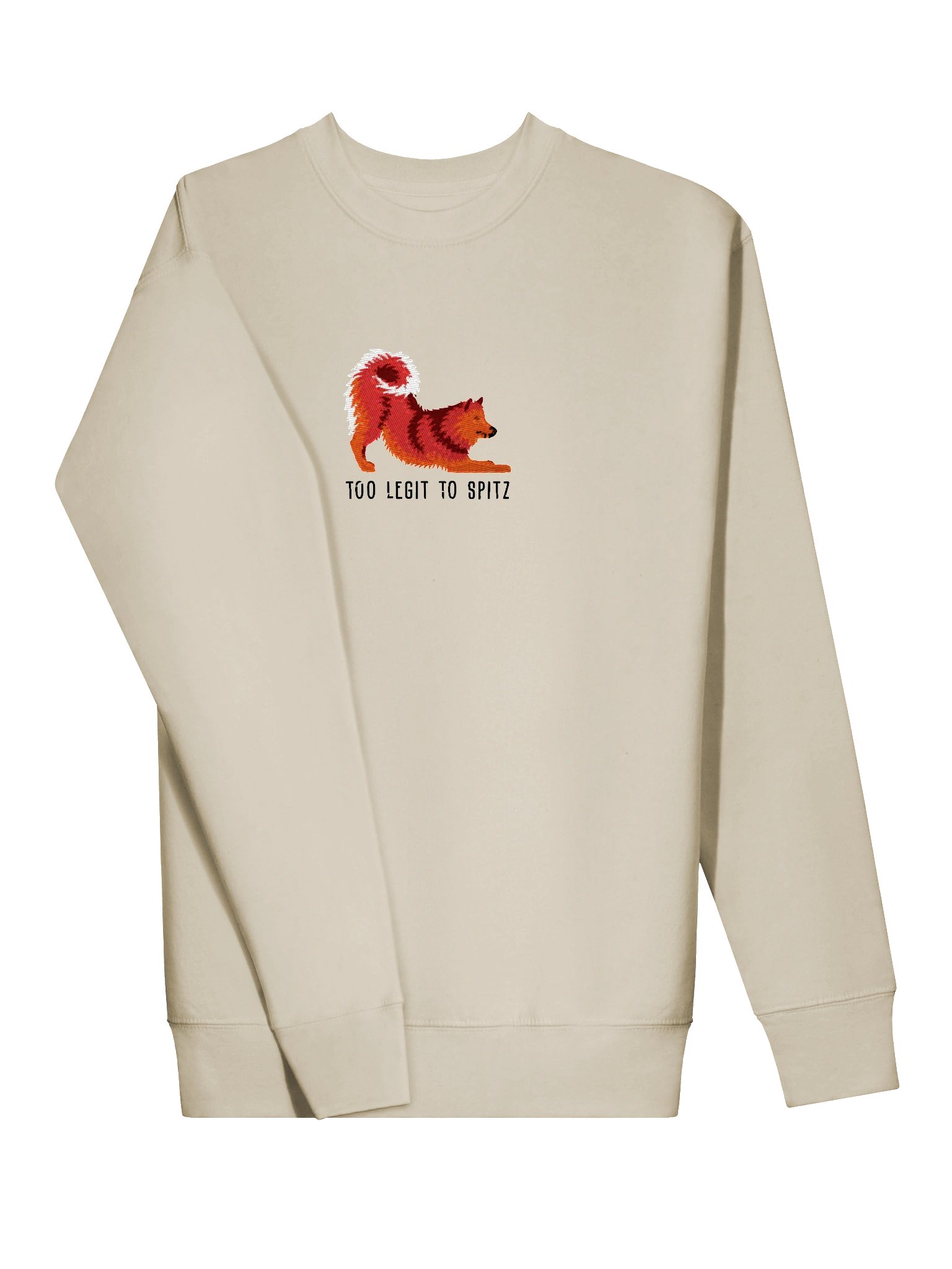 Too Legit to Spitz Sweatshirt (Embroidered) of a Finnish Spitz(Red) product image (73)
