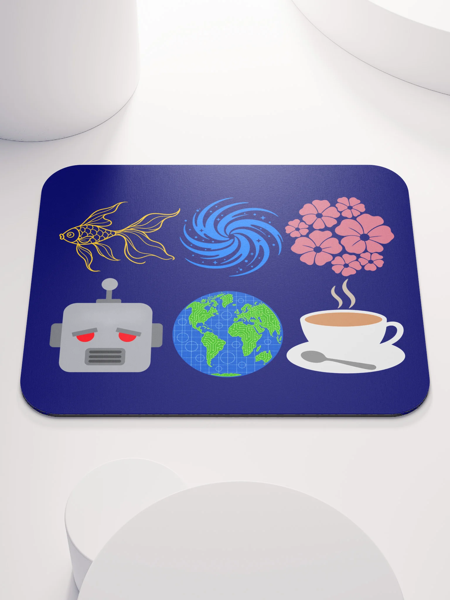 Fish, Spiral, Flowers, Robot, Earth, Tea-mousepad product image (1)
