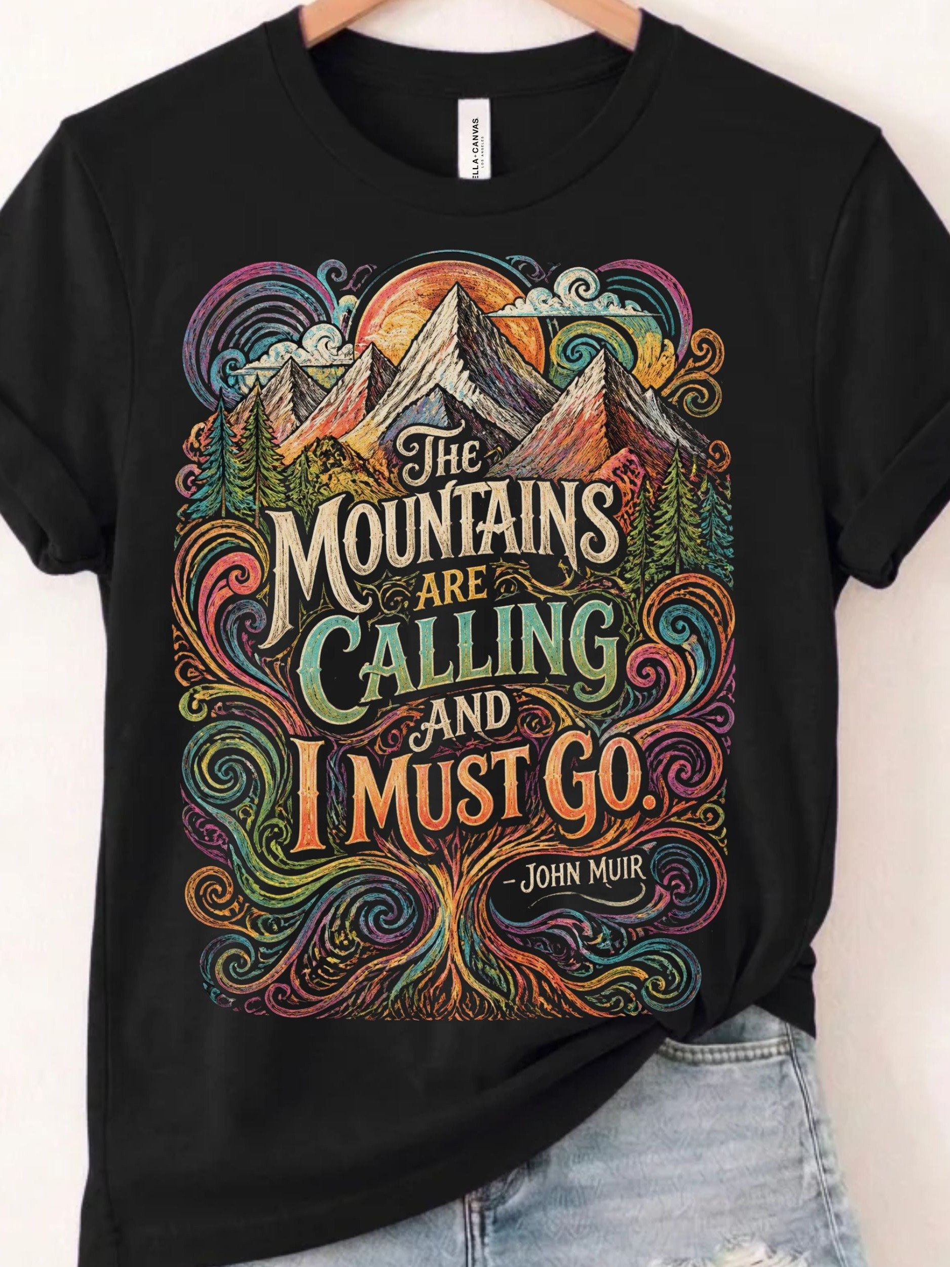John Muir Mountains Are Calling Shirt, Psychedelic Nature Lover Tee product image (1)