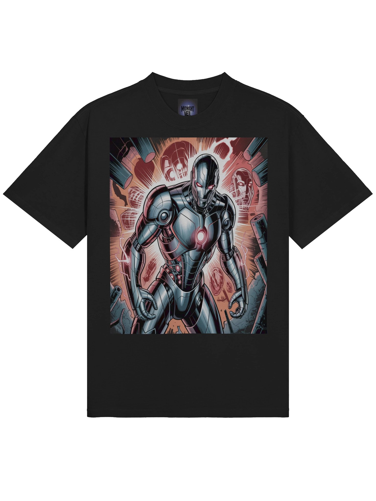 Vibranium Uprising: Ultron Oversized Faded T-Shirt product image (5)