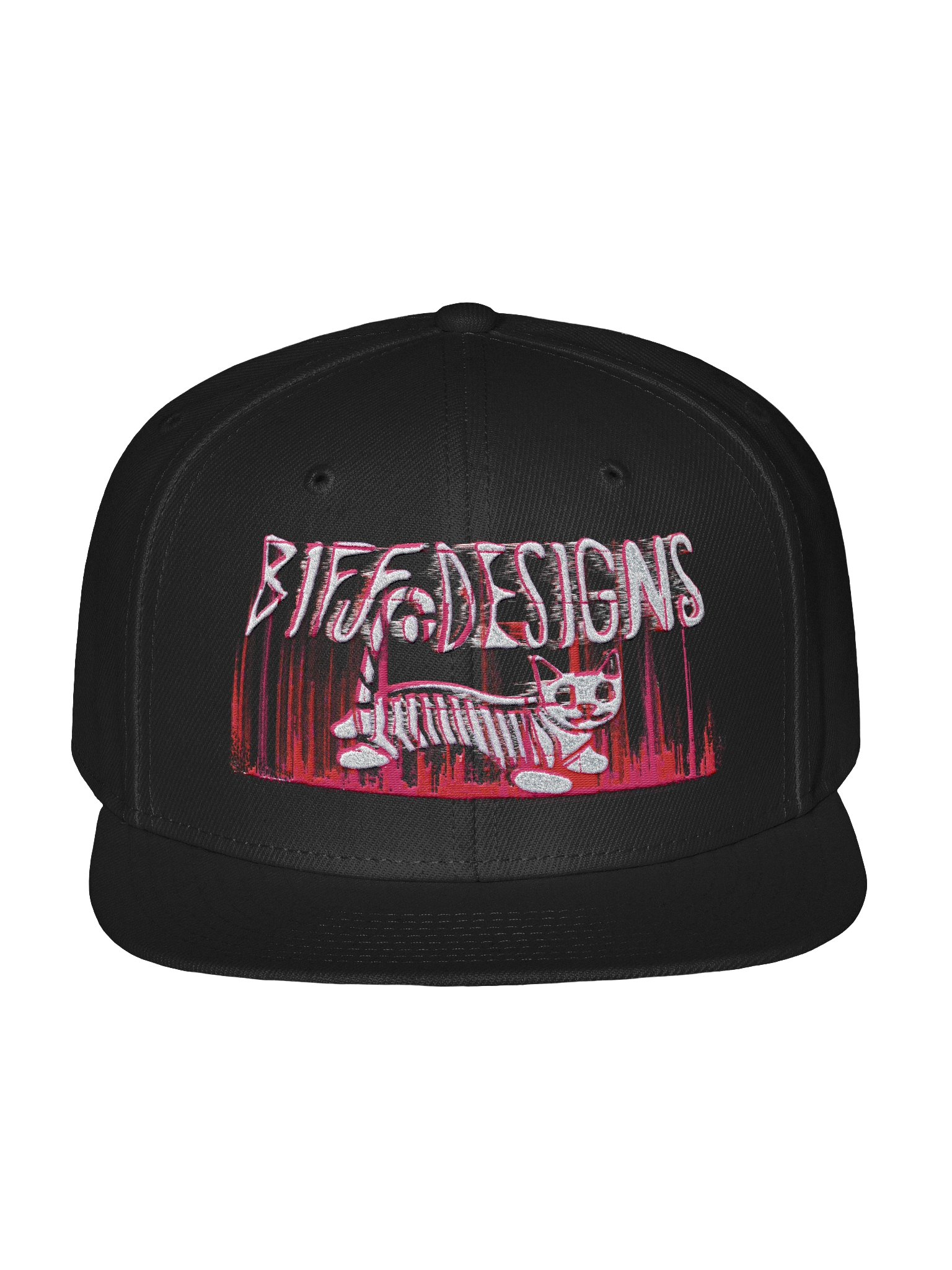 Biff Designs Bone Cat Embroidered Snapback Cap product image (1)