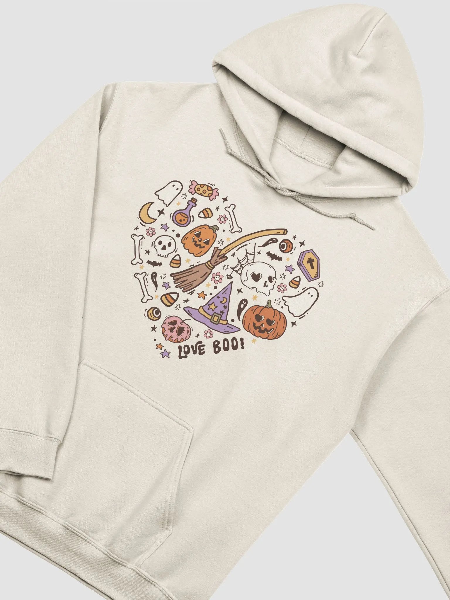 Heart-Shaped Fall and Halloween Design Elements Hooded Sweatshirt | Fall and Halloween Hoodie Design product image (38)