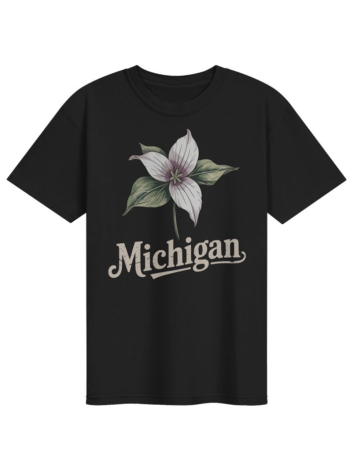 Michigan Trillium Flower T-Shirt | Vintage Great Lakes State Pride Tee product image (1)